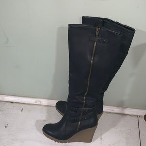 Fabulous BLK Wedge Knee Boot